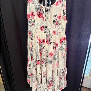 Torrid Red and Pink Floral Dress